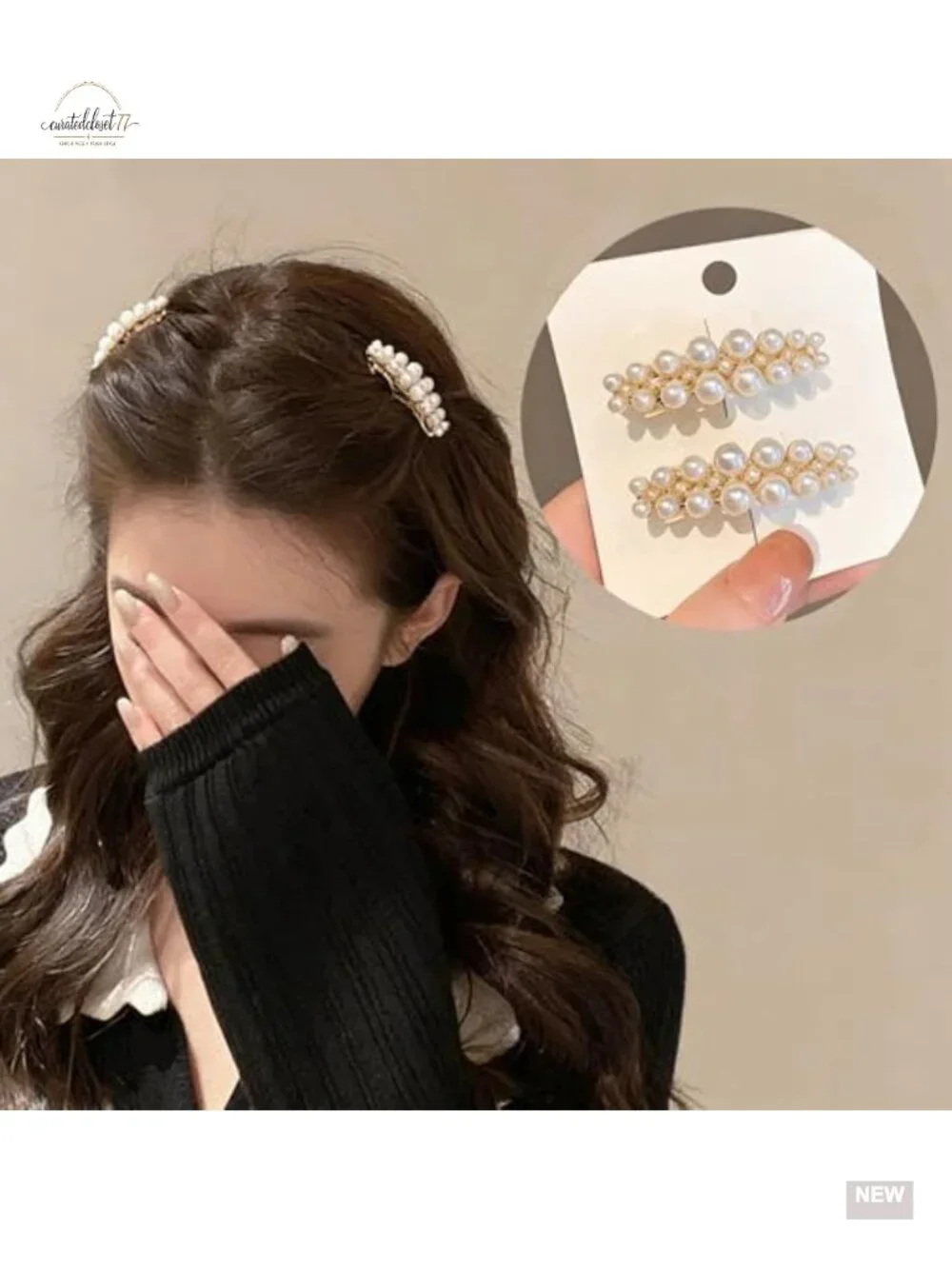 Pearl Hair Clips for Women, Gold Barrettes, Decorative French Hair Accessories